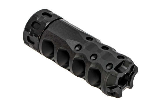 Precision Armament HYPERTAP .338 Lapua Muzzle Brake with 18x1.5mm threading with black Ionbond finish.
